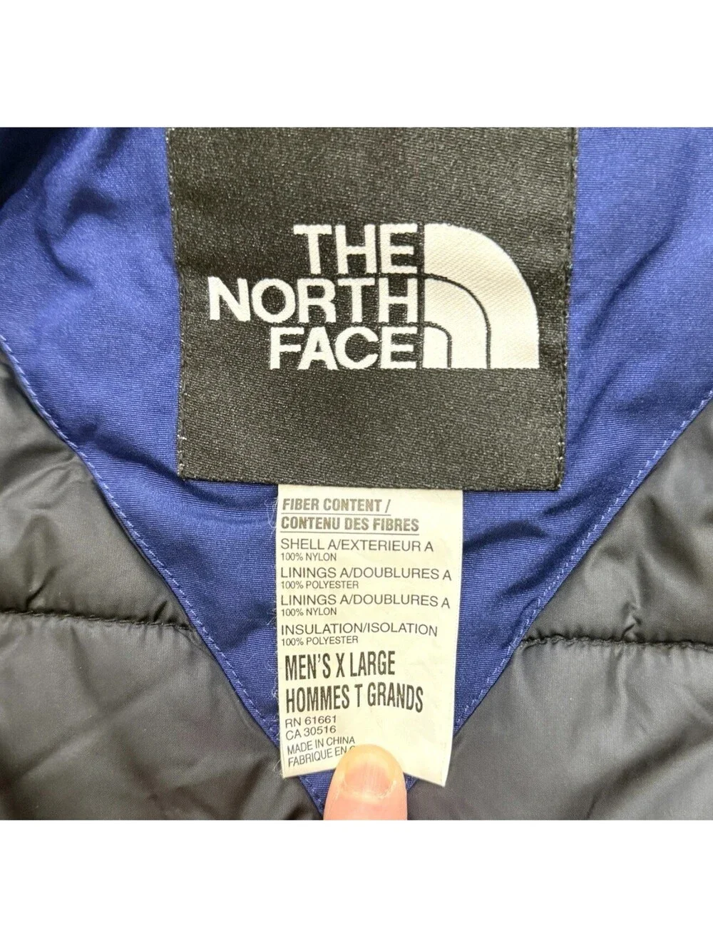 Vintage The North Face Extreme Light Jacket Mens XL Blue Black Hooded Coat